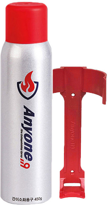 DH 애니원119 초기진압 스프레이 국산소화기 4종 소화기거치대 포함 / 휴대용 가정용 차량용 캠핑용 강화액 소화약제 K급 소화기, 실버글리터, 1세트