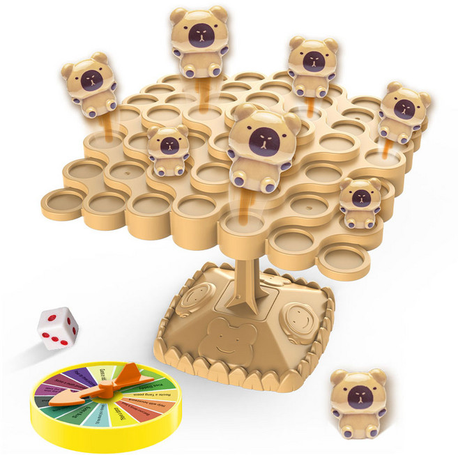 토이즈데이 아기 카피바라 밸런스 트리 보드게임 구디백 어린이 장난감 단체 선물, 1개