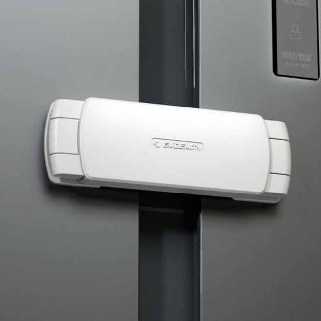 엄빠의선택 와이드형 냉장고 안전 잠금 장치 서랍 싱크대 문 열림 방지, 와이드형 냉장고 잠금장치 (흰색) 2팩, 1개