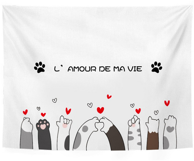 해피소드 감성 페브릭 포스터 가로형, 러브냥