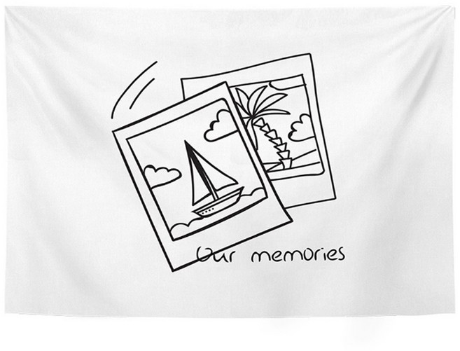 해피소드 감성 페브릭 포스터 가로형, 메모리