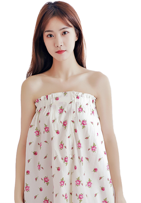 휘잇 여성 로브 골프 샤워 가운 라운지웨어, 단추형, 화이트, 1개