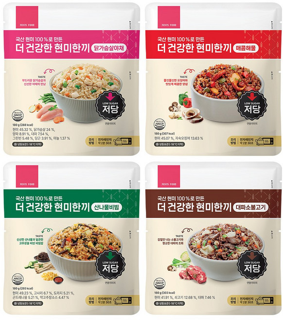 더 건강한 현미한끼 4개 (4종 x 1세트), 없음