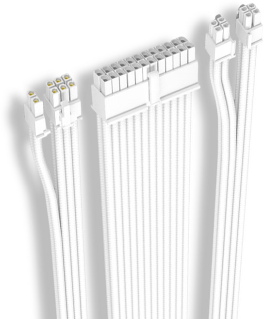 비티즈 슬리빙 케이블 전원 연장 케이블 3종 풀세트 화이트, 30cm, 1세트