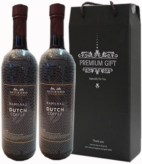 더치커피 선물세트 (750ml x 2병) 천연 동티모르 콜드브루 디카페인 아라비카 스페셜 원두 AAA+ 12시간 저온추출, 750ml, 1세트, 2개입