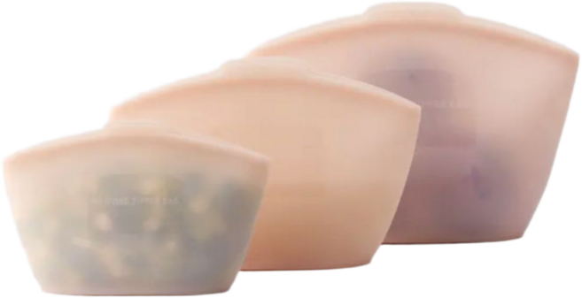 만개잡화점 프리미엄 실리콘 지퍼백 400ml + 600ml + 1000ml 3종 세트, 1세트, 인디핑크