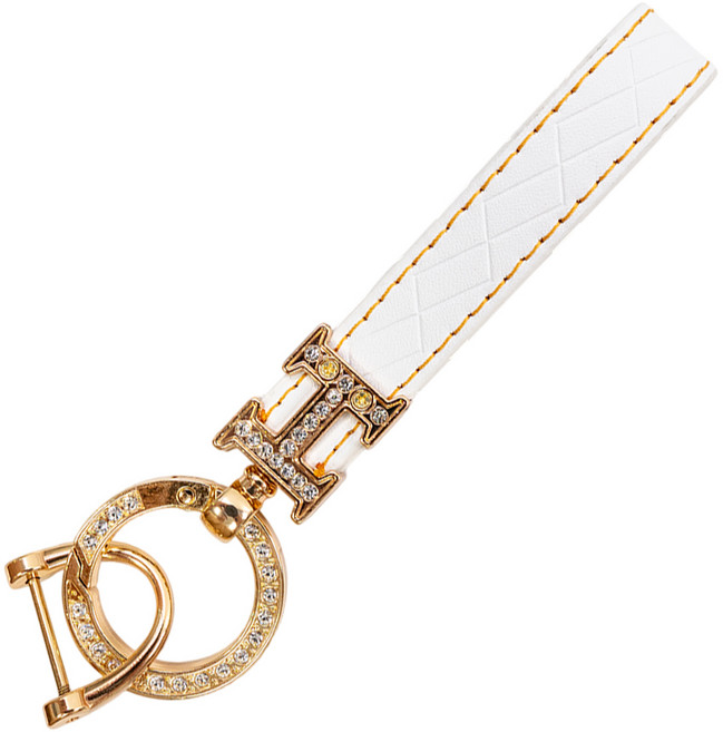 바이어블 H큐빅 키홀더 키링 TPU 키 케이스 스트랩 KH06, 화이트골드, 1개