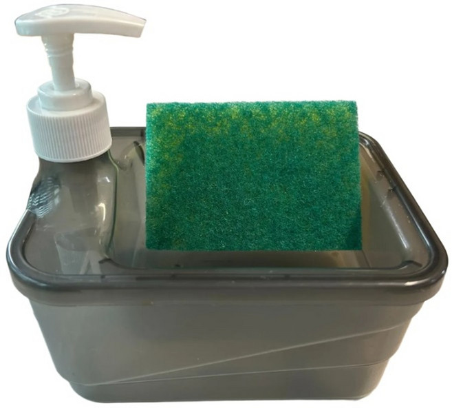 플랜메이 싱크대 주방세제 디스펜서 희석용기 수세미 거치대, 1개, 블랙그레이