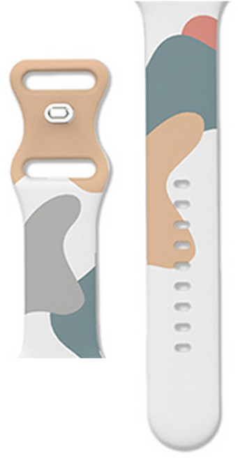 포유 애플워치 커스텀 실리콘 스트랩 버클 시계줄 줄질 밴드, 메이베이지, 42/44/45/49mm(공용)