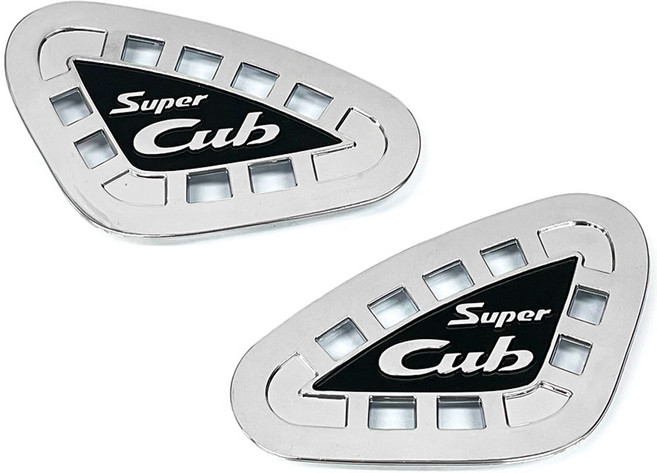 바이크핏 슈퍼커브 사이드 캡 커버 엠블럼 튜닝 무가공 좌/우, 1세트, 블랙