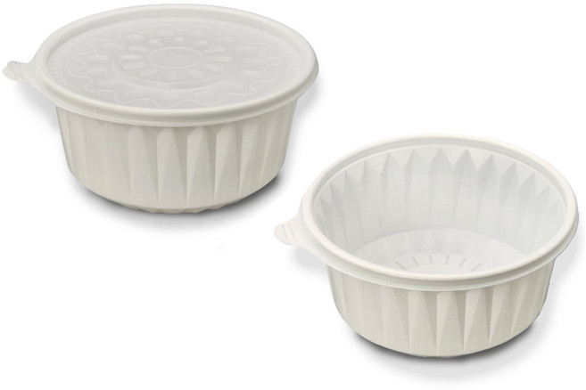 에스제이케미칼 칼국수 용기 195파이 대 화이트 냉면용기 탕용기 300개 1세트 (뚜껑포함), 1개