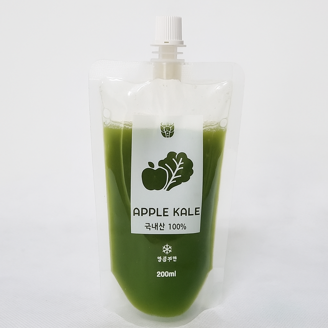 물타지 않은 국산 100% 착즙 사과 케일즙 200ml x 10팩 nfc 착즙 국산 100% 녹즙 냉동 효능, 10개