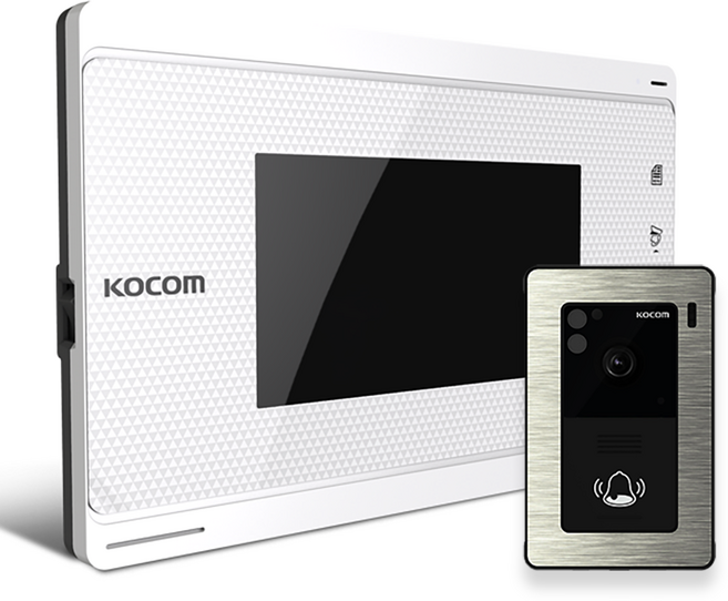 코콤 2선식 아날로그방식 비디오폰 KVP-70C 현관벨 세트 주택 아파트 인터폰, KVP-70C 화이트 현관벨 세트