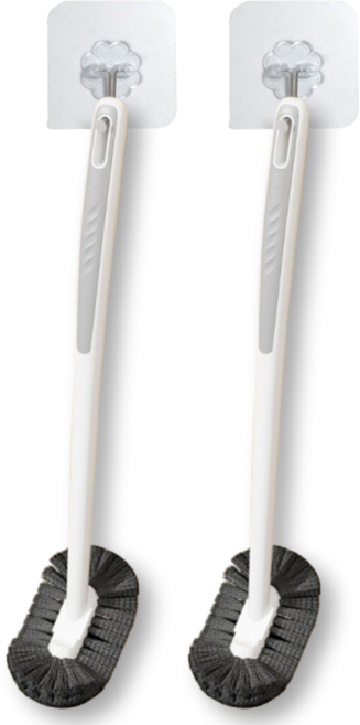 코너클린 사각지대 없는 커브형 욕실 변기솔, 2개, 클린 그레이