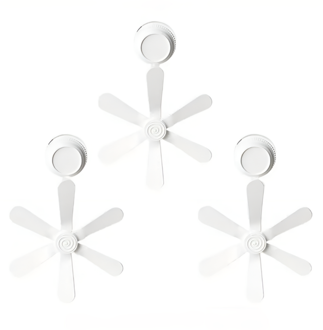 [스페이스올] 무소음 에어컨 실링팬- 공기순환 바람막이 에어컨쿨링팬 에어컨바람차단, 투명 3개입