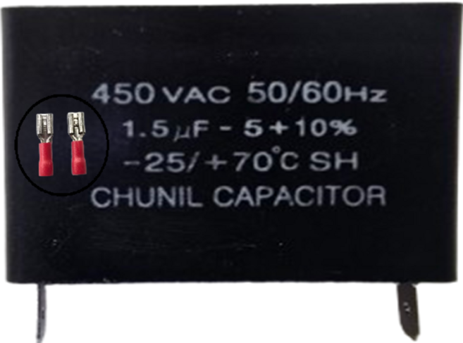 오브제토 모터기동콘덴서 사각 선풍기 스타트 기동 콘덴서 450V 콘덴샤, 450VAC 1.5uf, 1개