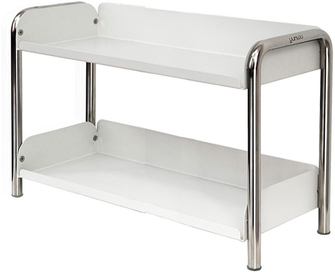 프롬하우스 스틸 다용도 미니 2단 선반 진열장, 1개, Large