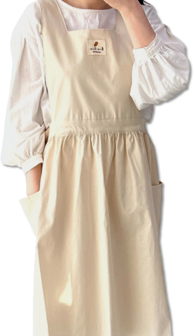 드로우데이즈 어린이집 유치원 선생님 단아한 앞치마, 베이지, 1개