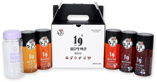 한백년 프리미엄 천연 효소 전통 발효식초 250ml 혼합 5종셋트 + 혼합용텀블러, 1개