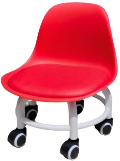 하우스토피아 앉은뱅이 소음방지 5바퀴 회전 요추 등받이 의자, 1개, 레드