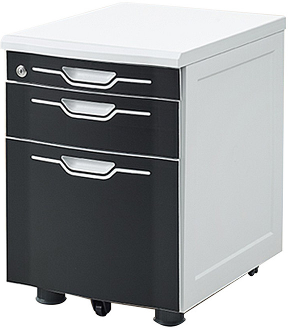 상도가구 DS 이동서랍 3단 서랍장 서랍 책상서랍장, 블랙