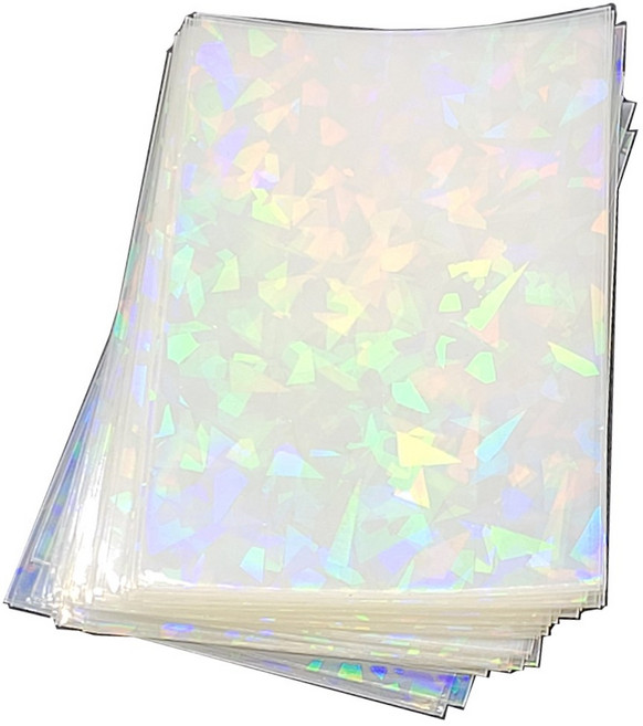 포카 칼라 슬리브 OPP 포토카드 꾸미기 배경지 보관, 하트 홀로그램-50장