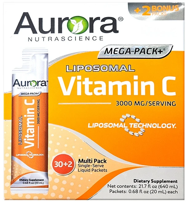 오로라뉴트라사이언스 메가팩 플러스 리포조말 비타민C 액상 32p, 640ml, 1개 - 쿠팡