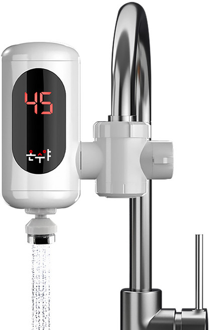 전기 순간온수기 싱크대 세면대 화장실 가정용 사무실 미니 소형 온수기, 수도꼭지용_가로형