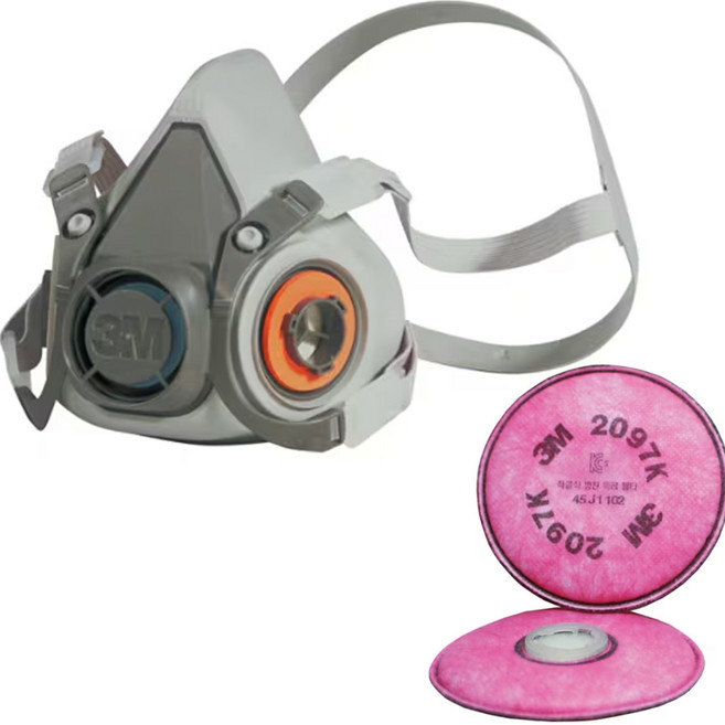 3M 방독 방진마스크 셋트 6200+2097K, 1세트