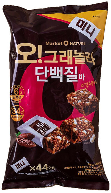 마켓오네이처 오 그래놀라 단백질바 44p, 540g, 1개