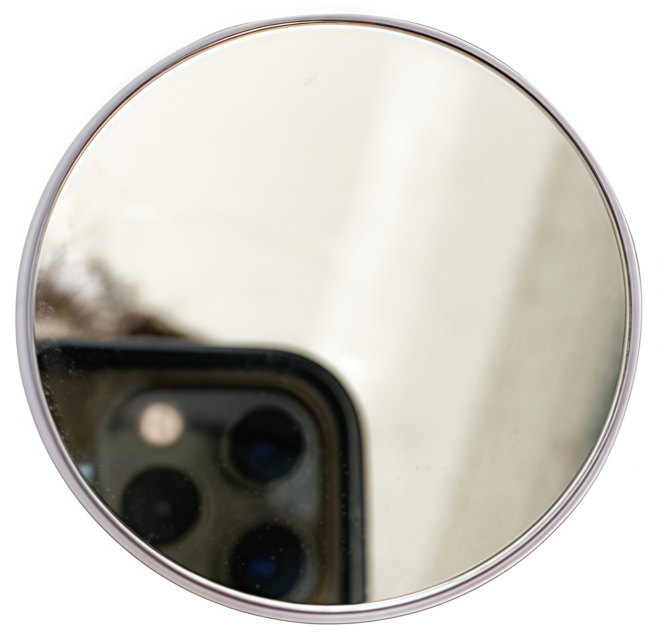 라워스 원형 거울 경면 스마트톡, 1개, 실버