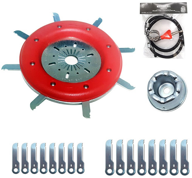 ZEU 뉴도도왕 예초기 스프링 8도날 세트 + 예초기 보조어깨끈 밴드, 1개