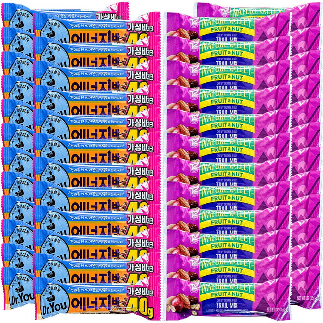 닥터유 에너지바24개+ 트레일믹스바24개 간식 초코바, 1개