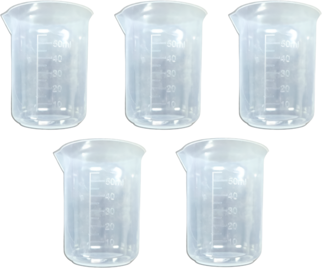 달래봄 플라스틱 투명 50ml 눈금 계량컵, 1세트