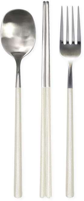 브리앙뜨 펄인러브 수저+포크세트, 1세트, 숟가락+젓가락+포크, 아이보리