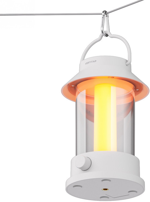 버티탭 캠핑랜턴 10000mAh 텐트조명 LED충전렌턴 감성캠핑랜턴 충전식조명 실내등 감성램프 실외무드등, 화이트, 1개