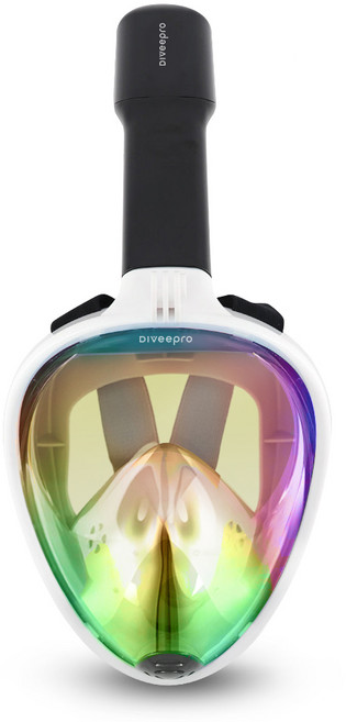 다이비프로 New 익스트림 풀페이스 스노쿨링 마스크, 익스트림 블랙/화이트(UV차단 코팅)