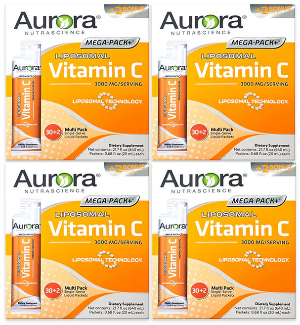 오로라 리포조말 메가팩플러스 비타민C 3000mg 32포 리포좀 고함량 비타민씨 메가도스, 20ml, 128개