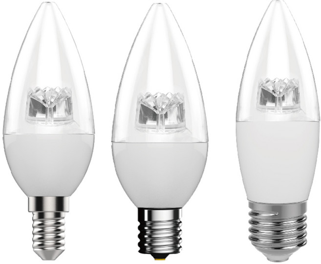 장수램프 LED 촛불전구 5W 투명 (E14/E17/E26) 촛대구 LED전구, 전구색, 1개