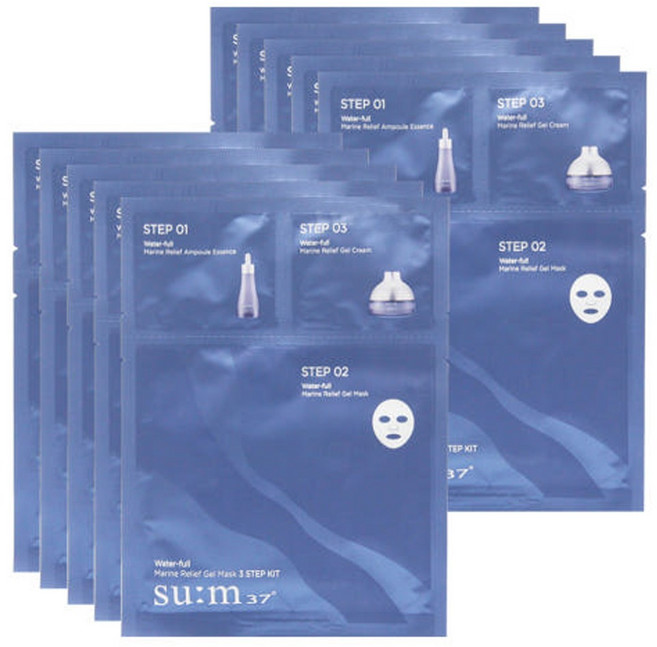 숨 워터풀 마린 릴리프 젤 마스크 3 SETP (데일리 마스크) : 5매, 10개입, 1개