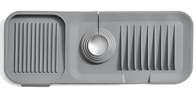 셀리 실리콘 세면대 싱크대 정리 물빠짐 패드, 1개, 깔끔 그레이