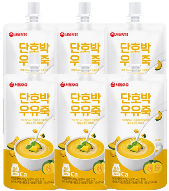 서울우유 단호박 우유죽, 6개, 130g