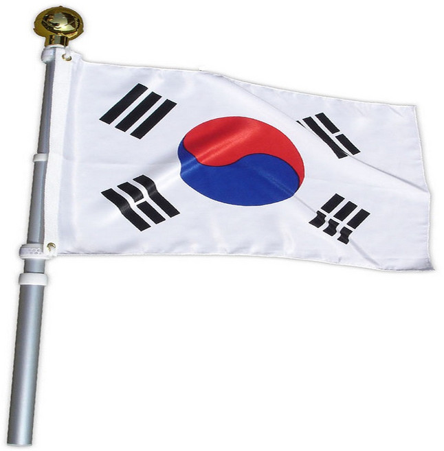 가자데코 반사광 알루미늄 회전깃대 태극기 RAF, 1개