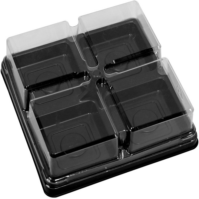 양갱 만주 화과자 포장용기 PET 사각 케이스 4구, 20세트