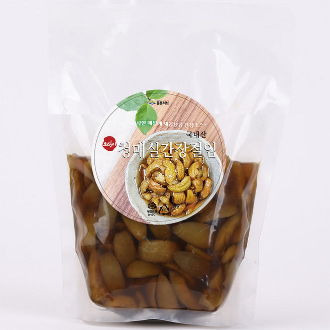 국산 청매실 간장 장아찌 광양 매실, 1개, 1kg