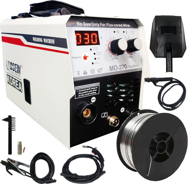 오쎈 논가스용접기 CO2용접기 노가스 휴대용 MO-270+용접봉0.5kg+용접면 풀세트