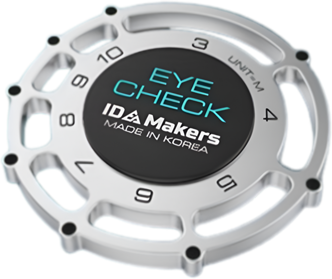 아이체크 이니셜 각인 버전 골프 볼마커 거리측정 골프마커, 실버블루+각인, 1개