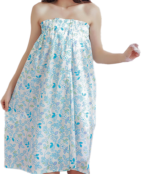 휘잇 여성 로브 골프 샤워 가운 라운지웨어, 단추형, 스카이블루, 1개