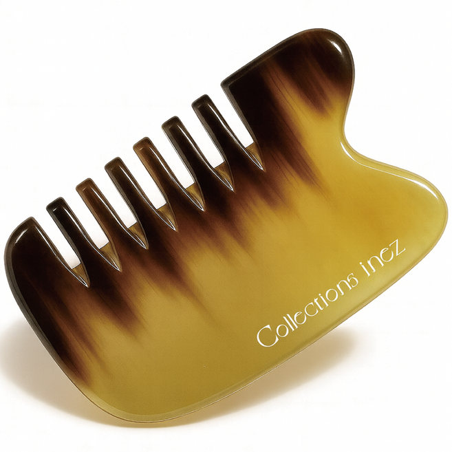 이네즈 물소뿔 빗 괄사 사각 두피 괄사 마사지 (알콜스왑 증정), 1개