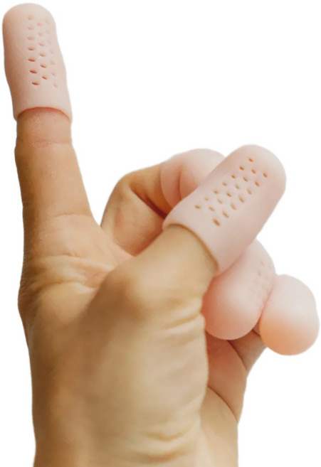 이츠오 실리콘 손가락 보호 통풍 골무, 10개, 스킨
